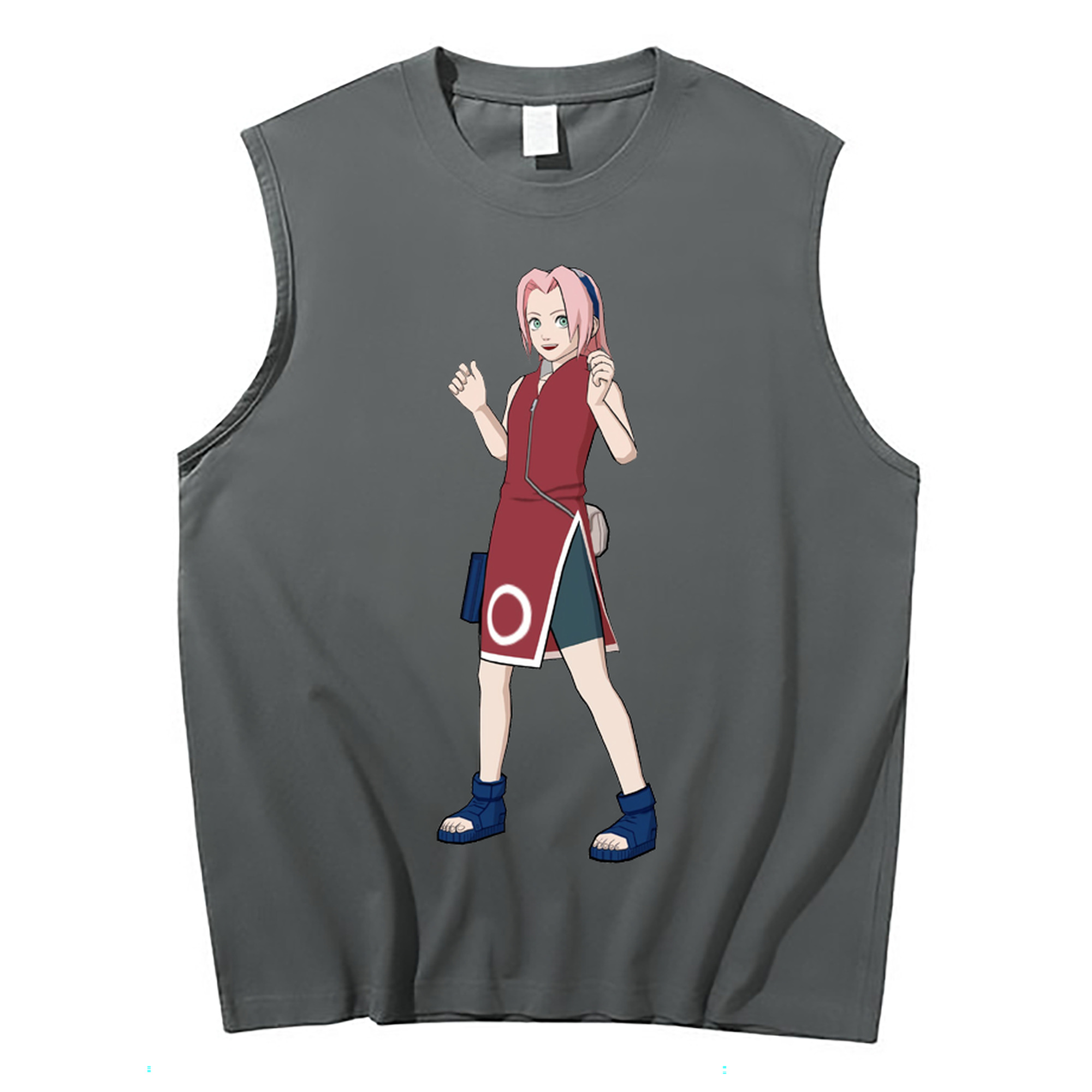 （画像用） NARUTO -ナルト- 春野サクラ Haruno Sakura コットン100％タンクトップ（フロントプリント）
